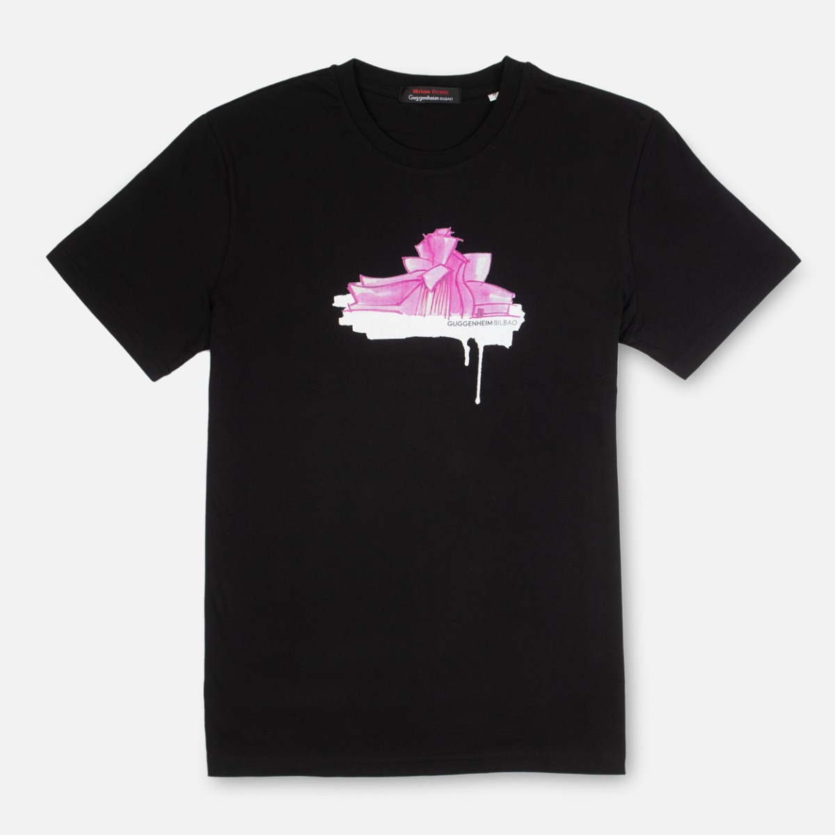 T-Shirt with pink/white Museum Building Silhouette
