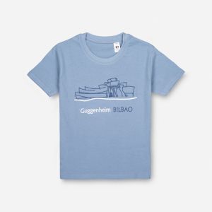 Camiseta infantil silueta azul