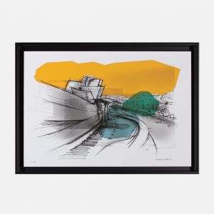 Framed fine art print with Museum sketch