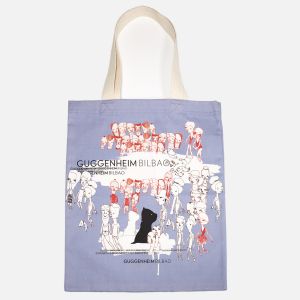 PERSONAGES AND PUPPY TOTE BAG