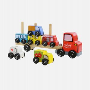  Wooden Car Truck and Trailer